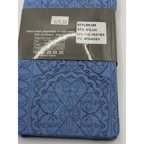 FRENCH CURVE Women's Blue Printed Stretch Pull-on Lightweight Leggings SZ M/L - Picture 7 of 9